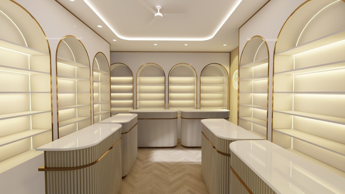 Flagship Retail Showroom with Track Focus Spotlighting & Floating Shelves #21